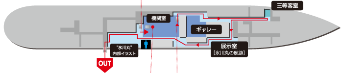 日本郵船氷川丸 船内ガイドマップ